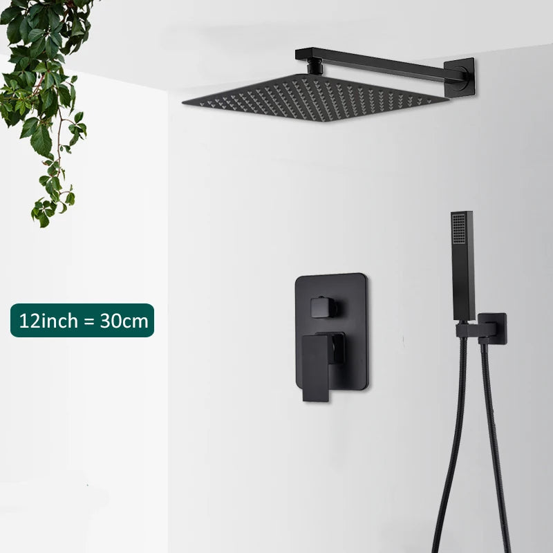 Quyanre Concealed Wall Mounted Shower Faucet And Tub Mixer