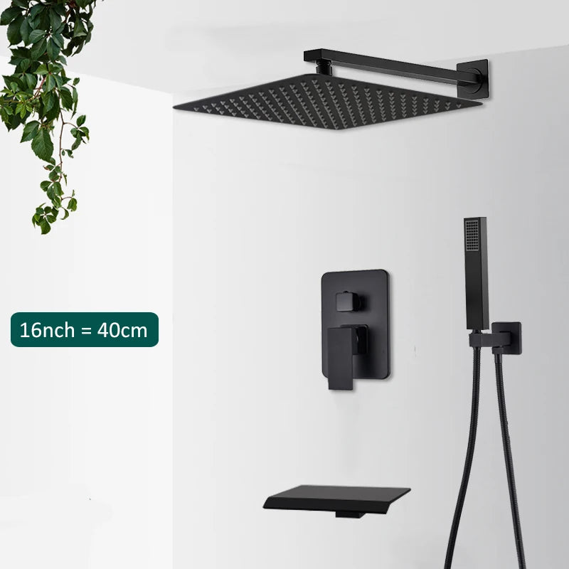 Quyanre Concealed Wall Mounted Shower Faucet And Tub Mixer