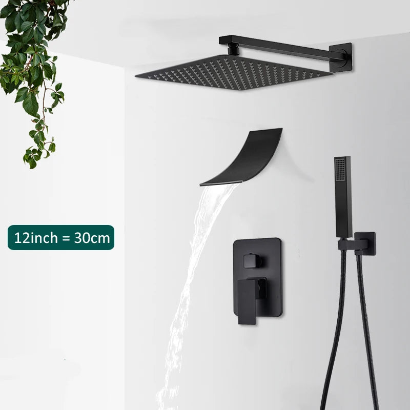 Quyanre Concealed Wall Mounted Shower Faucet And Tub Mixer
