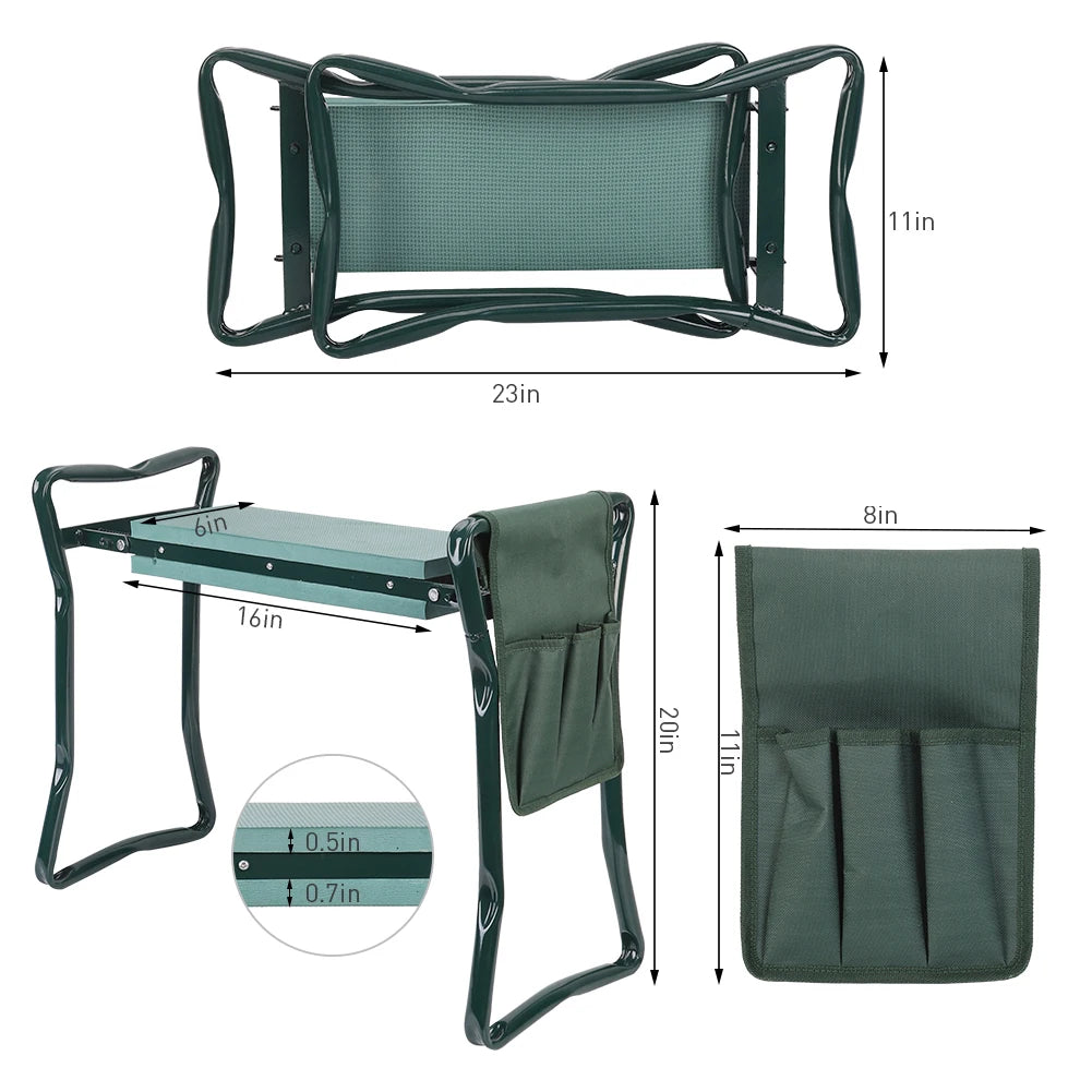 Heavy Duty Folding Garden Kneeler With Padded Seat And Handles