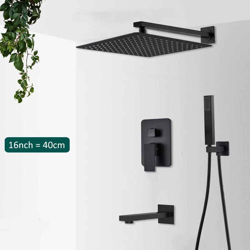 Quyanre Concealed Wall Mounted Shower Faucet And Tub Mixer