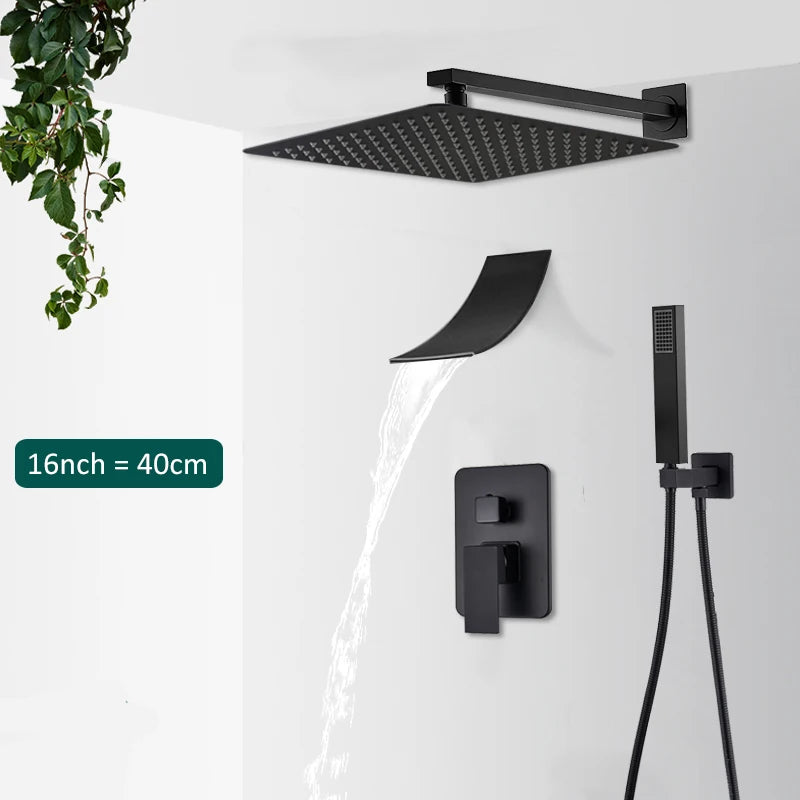 Quyanre Concealed Wall Mounted Shower Faucet And Tub Mixer