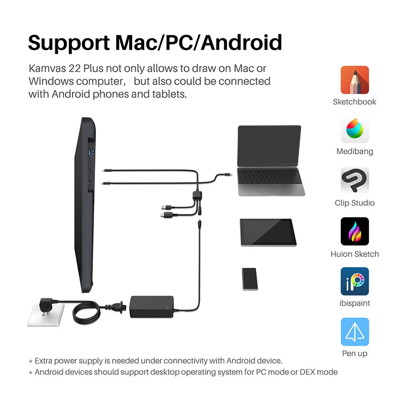 HUION Kamvas 22 Plus Graphic Pen Display For Digital Art