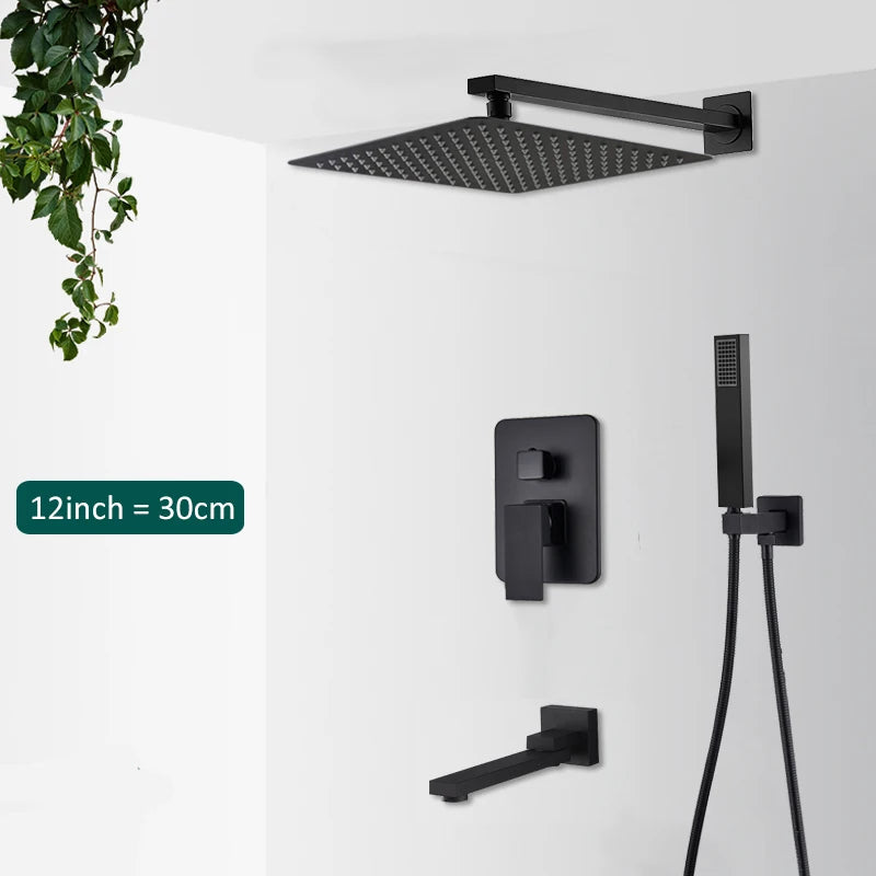 Quyanre Concealed Wall Mounted Shower Faucet And Tub Mixer