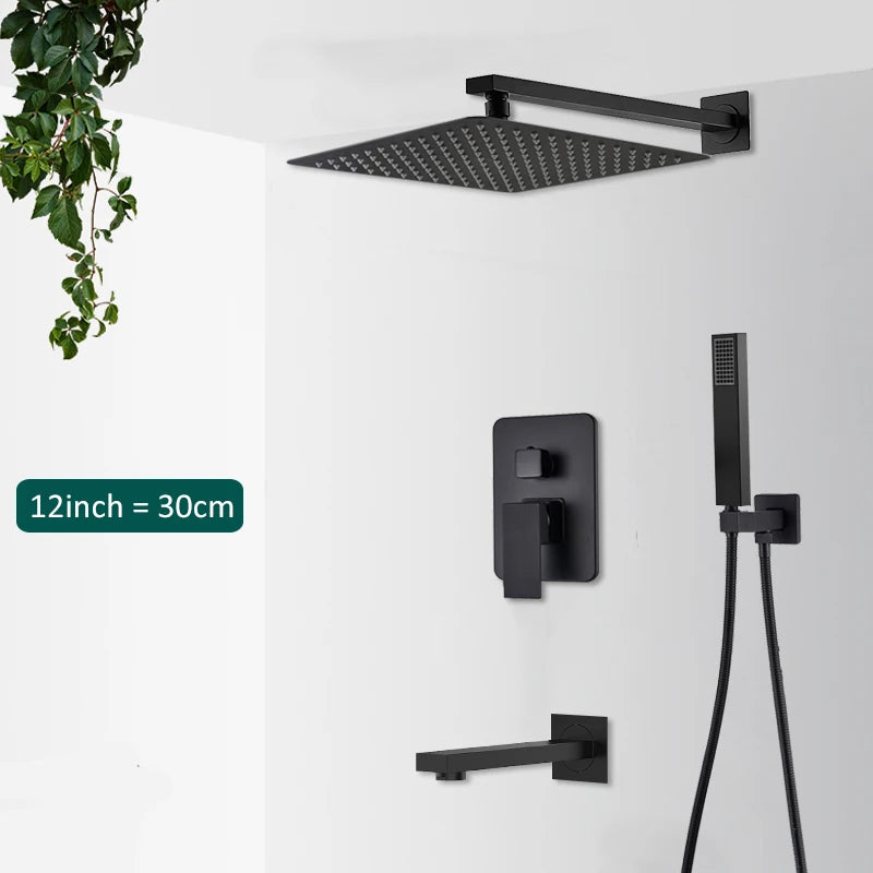 Quyanre Concealed Wall Mounted Shower Faucet And Tub Mixer