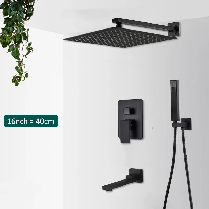 Quyanre Concealed Wall Mounted Shower Faucet And Tub Mixer
