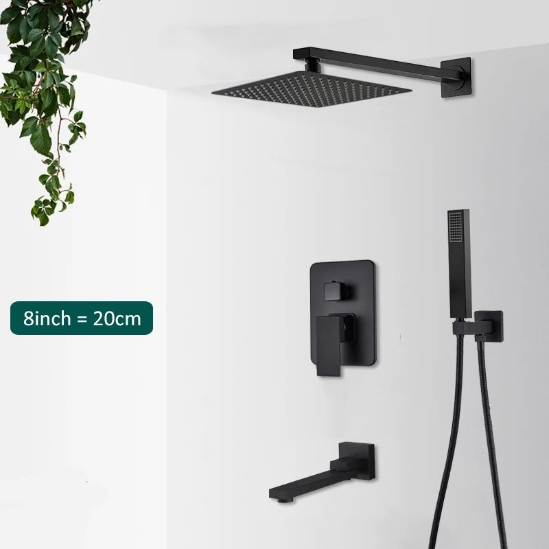 Quyanre Concealed Wall Mounted Shower Faucet And Tub Mixer