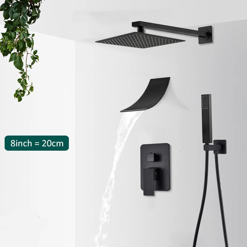 Quyanre Concealed Wall Mounted Shower Faucet And Tub Mixer