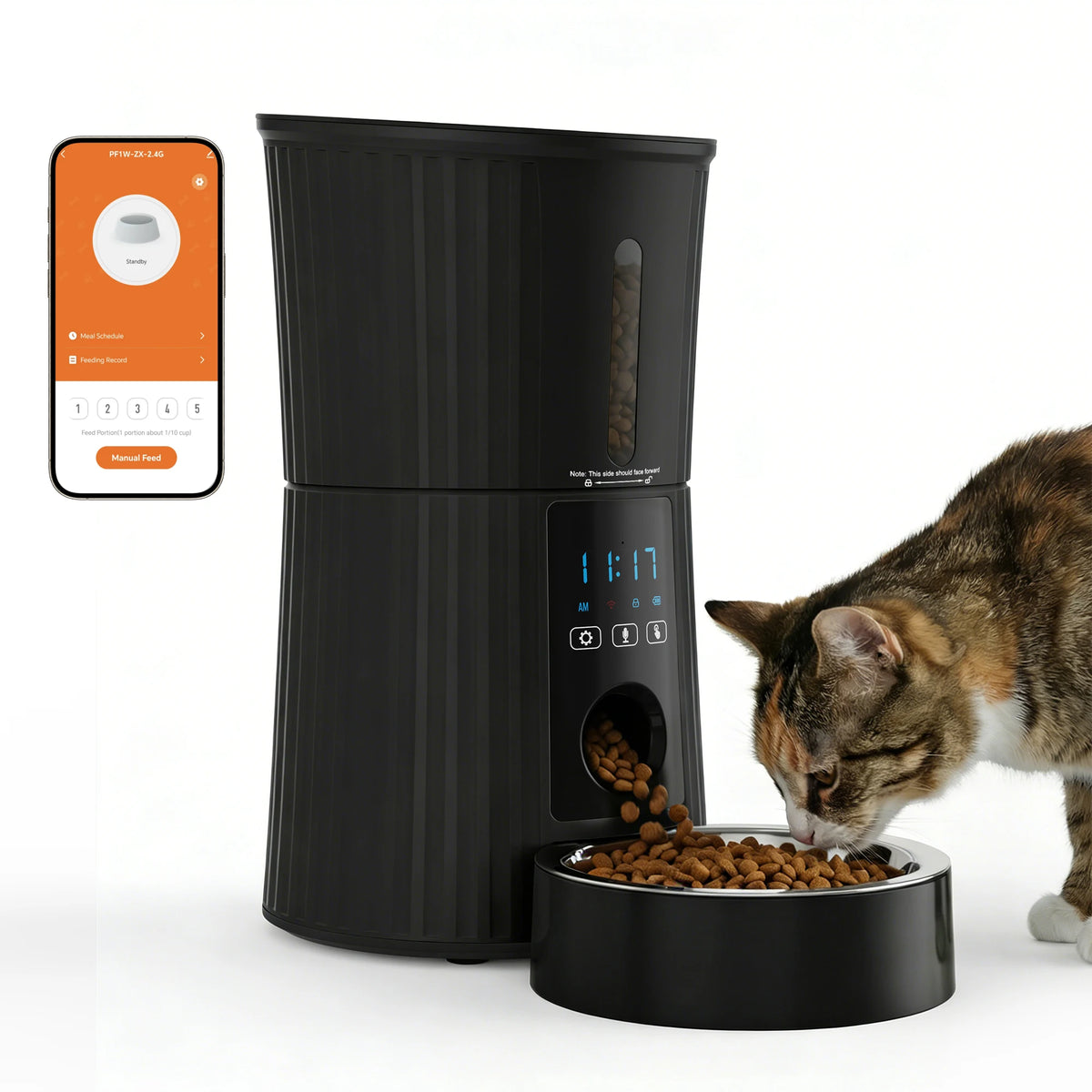 Automatic Programmable Cat Feeder With WiFi App Control Dual Power