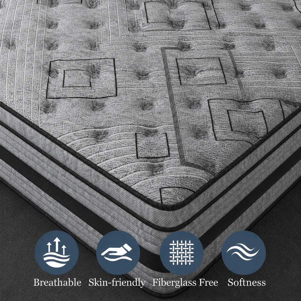 Premium Memory Foam And Spring Hybrid Mattress Offers Ergonomic Support