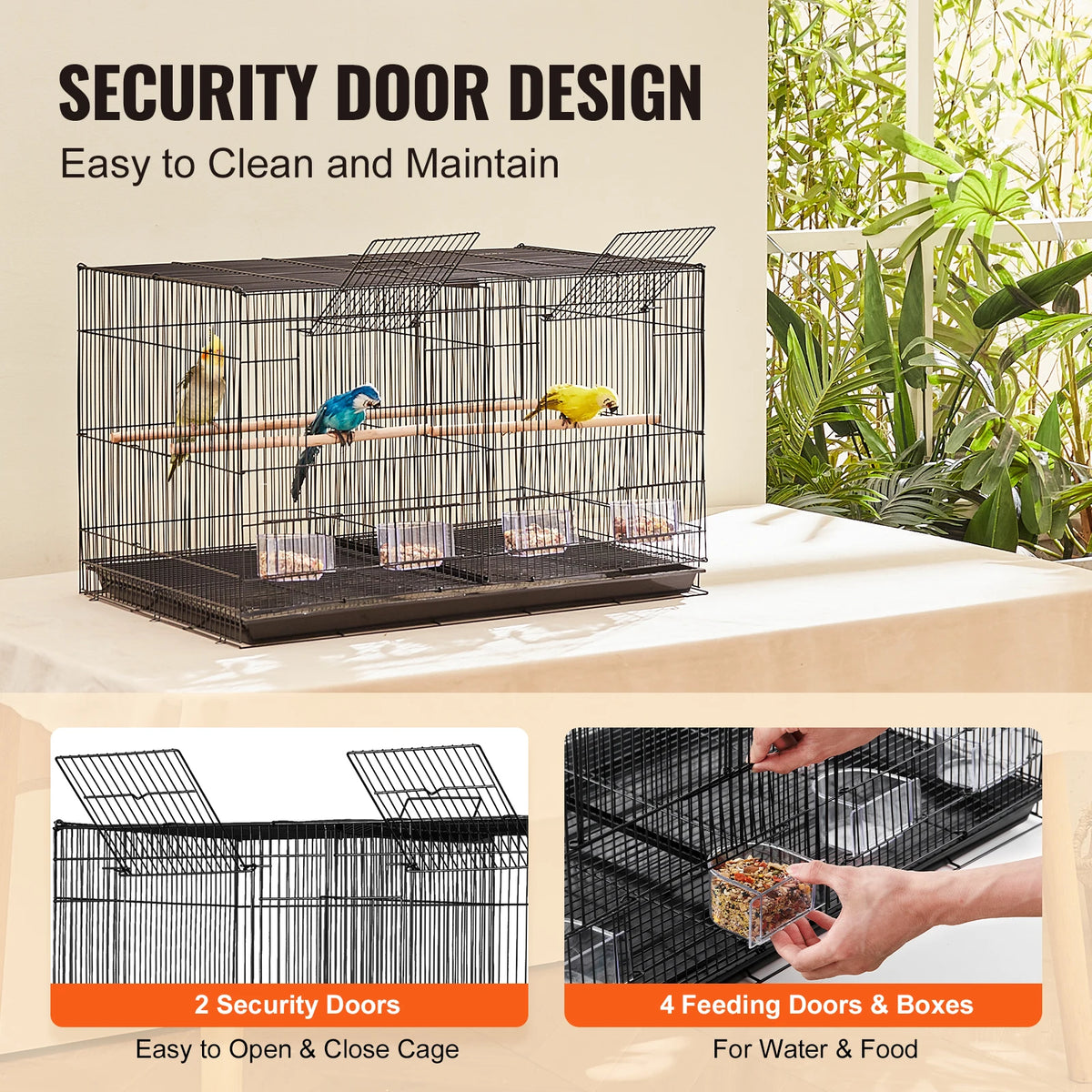 Succebuy Stackable Divided Small Bird Cage With Travel Handle