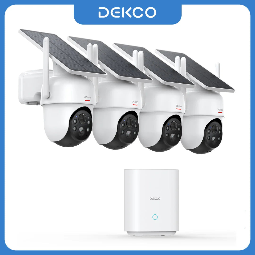 Dekco Wireless Solar Security Camera System With Alexa