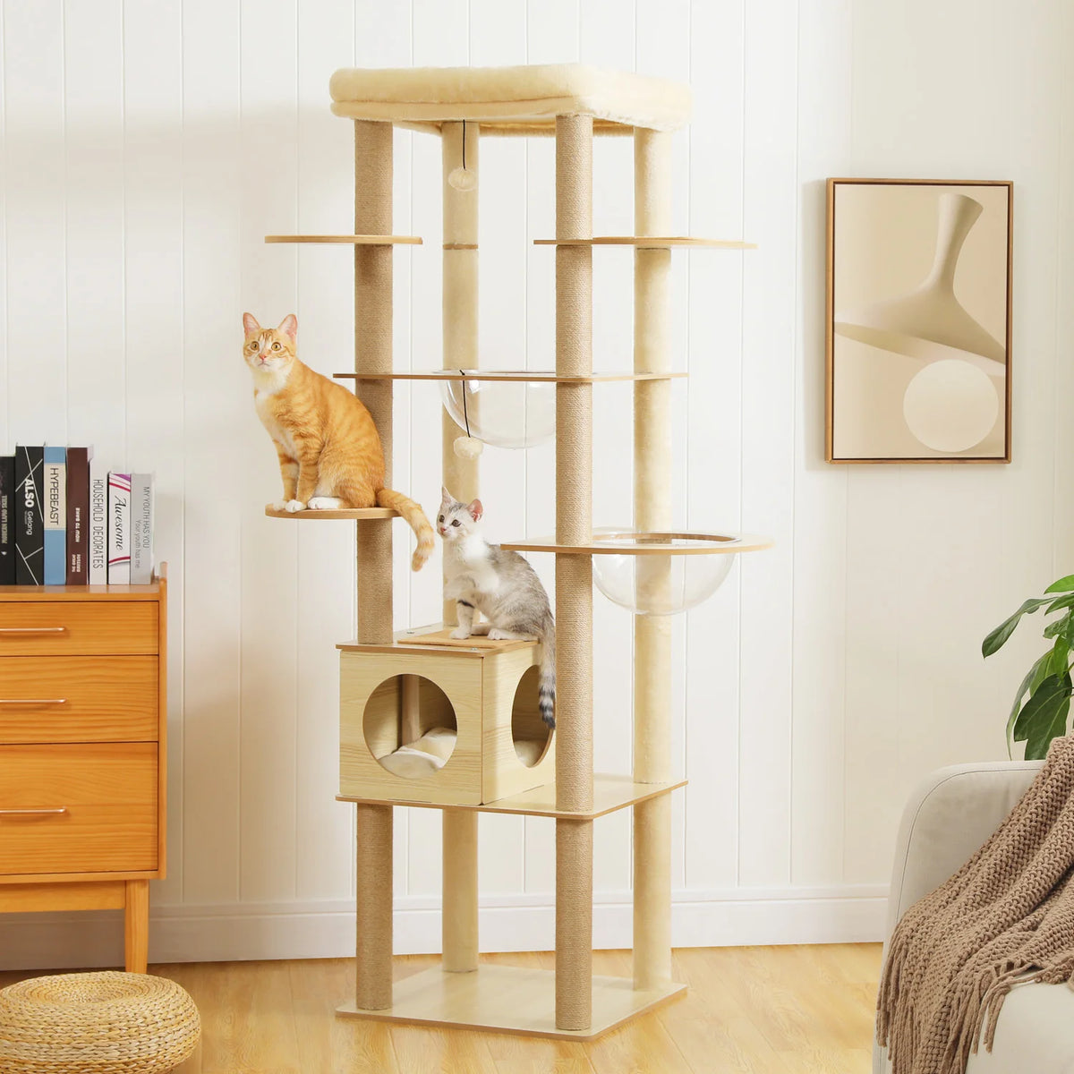 PAWZ Ro Multi-Level Cat Tree With Scratching Posts And Condo