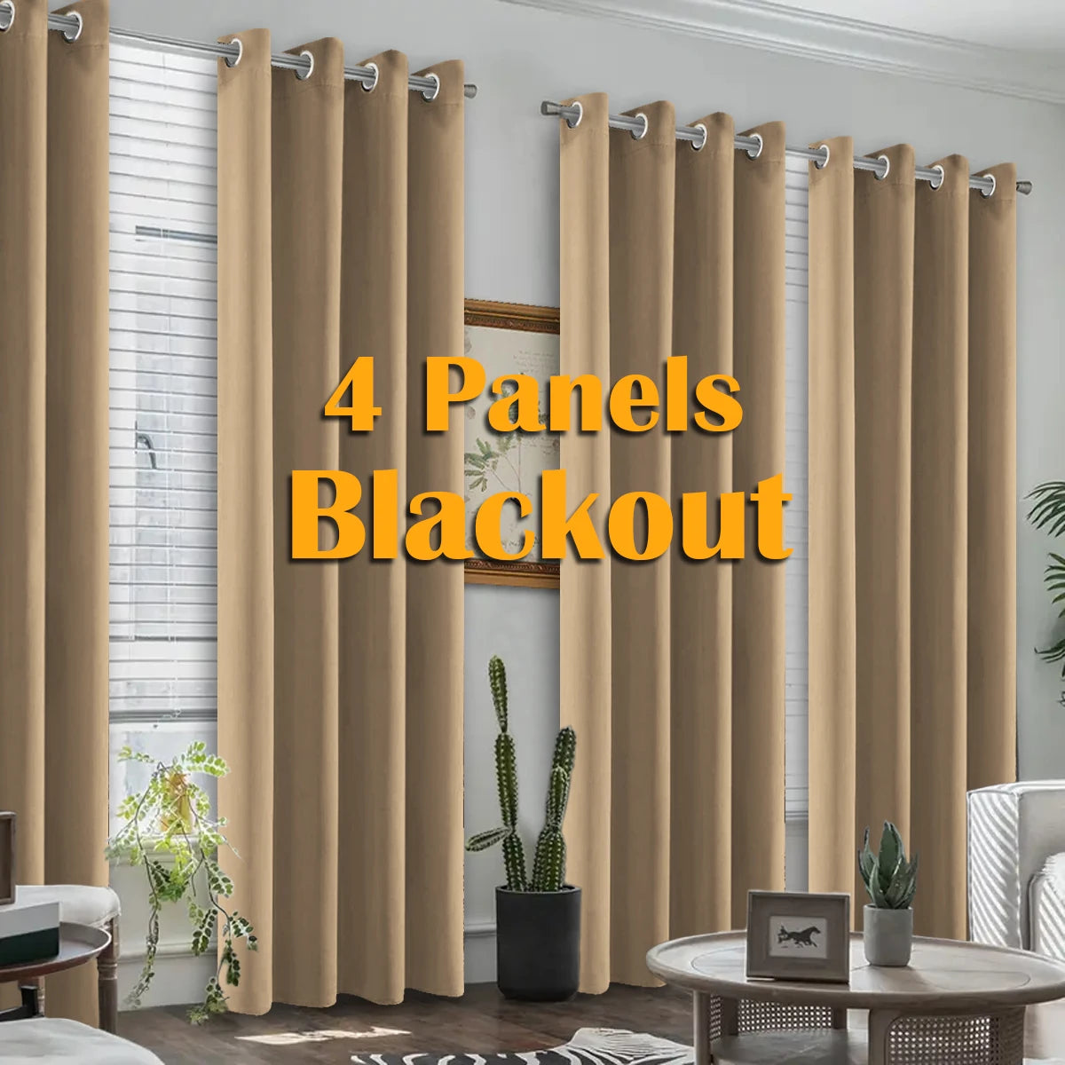 Blackout Heat Insulated Thermal Grommet Window Curtain Set