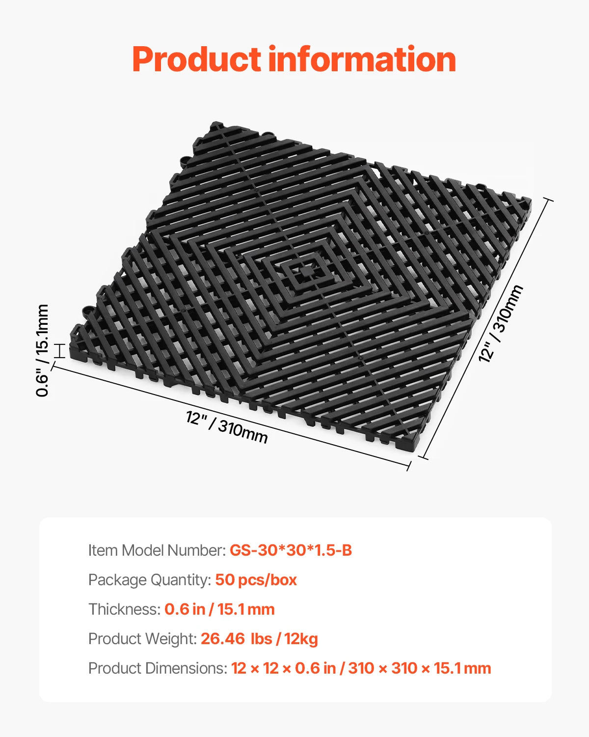 SucceBuy Interlocking Drainage Floor and Shower Mat Tiles