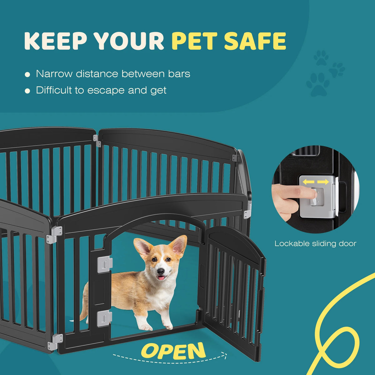 JHK Plastic Dog Playpen And Pet Fence For Medium Dogs