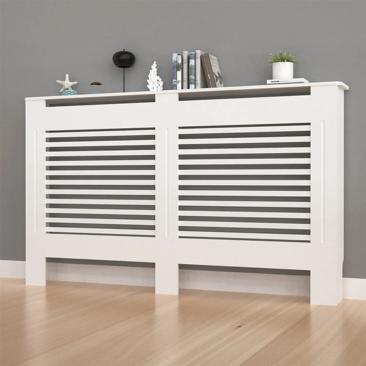 Modern Wooden Radiator Cover Cabinet With Display Shelf