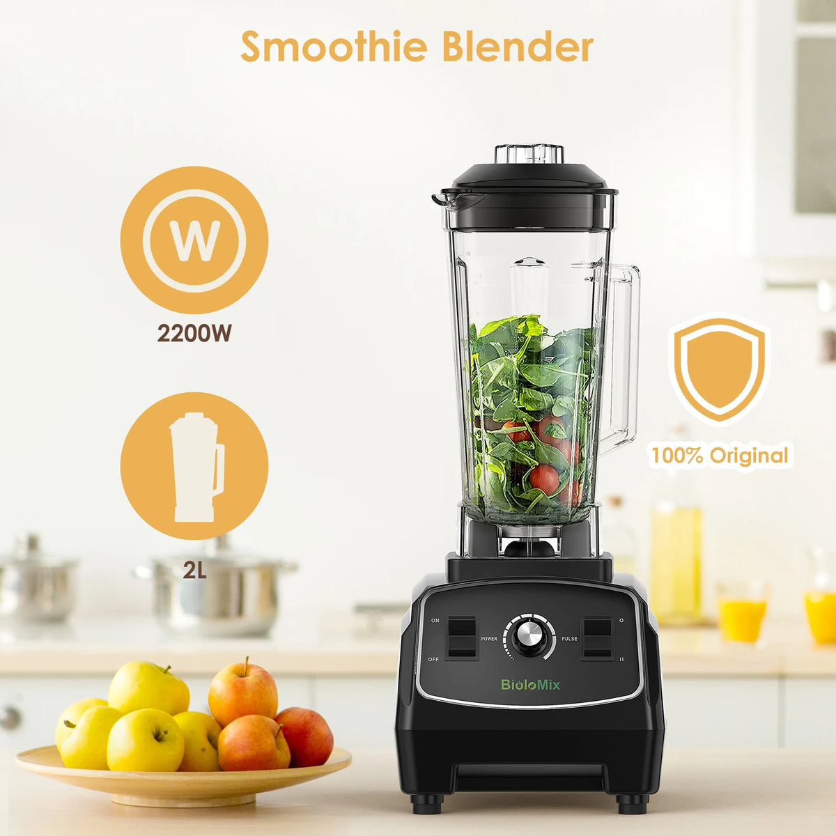 BioloMix Commercial Grade 3HP Heavy Duty Blender And Juicer