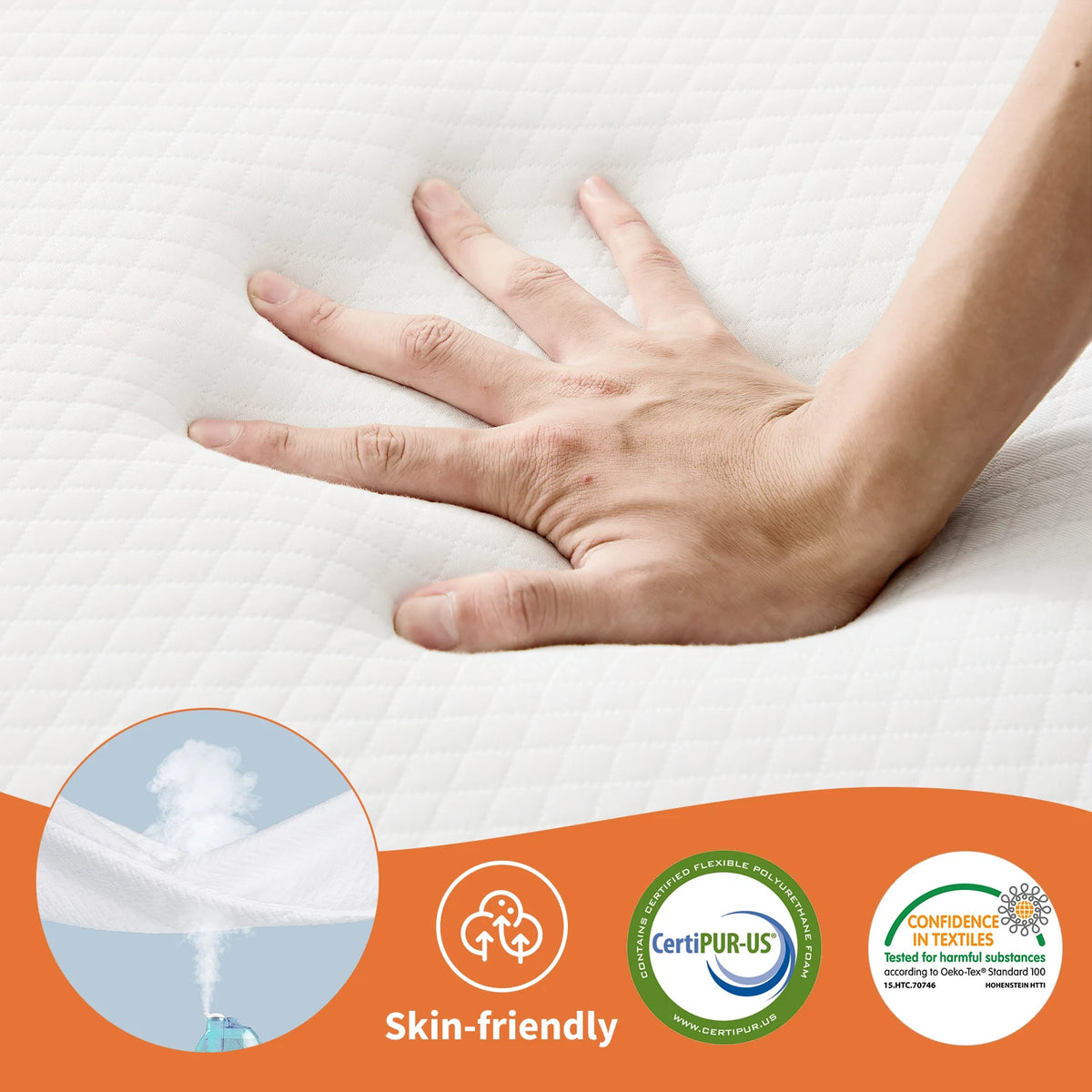 JHK Tri-Fold Memory Foam Mattress With Washable Cover For Travel