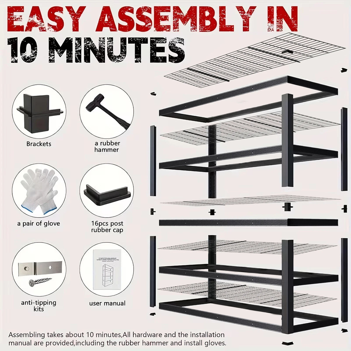 Industrial Heavy Duty Metal Storage Rack For Garage And Warehouse