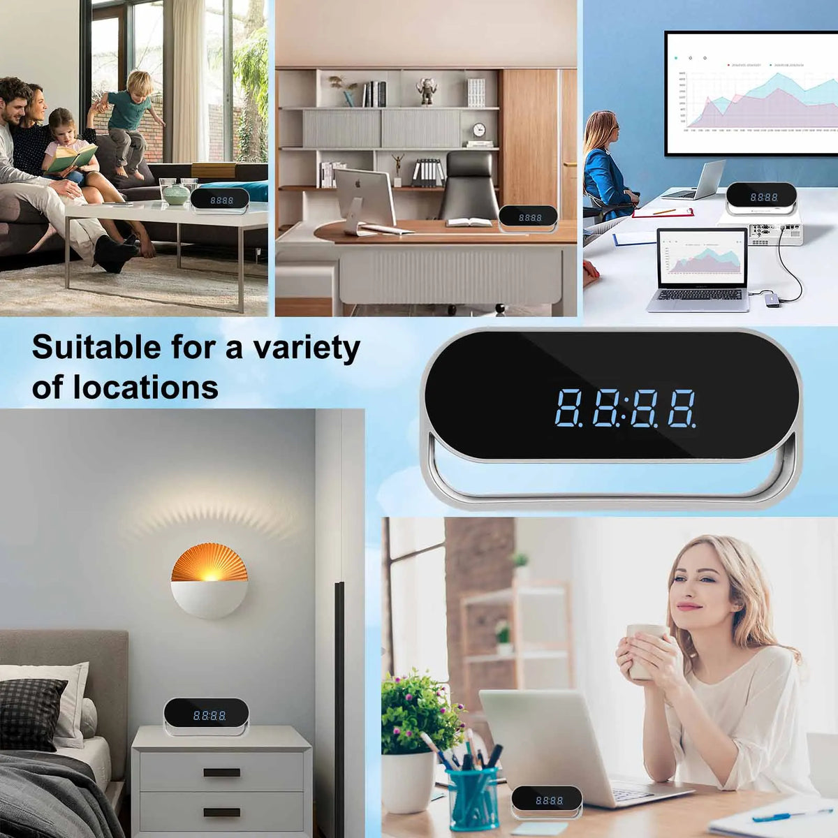Ouvis 4K Clock Camera Surveillance With Wifi Night Vision