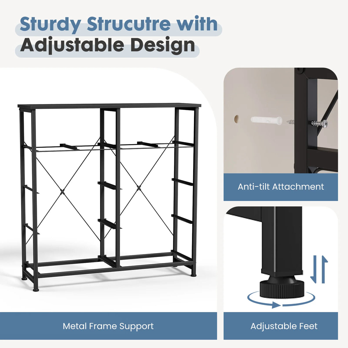 JHK Modern Fabric Drawer Storage Cabinet With Steel Frame