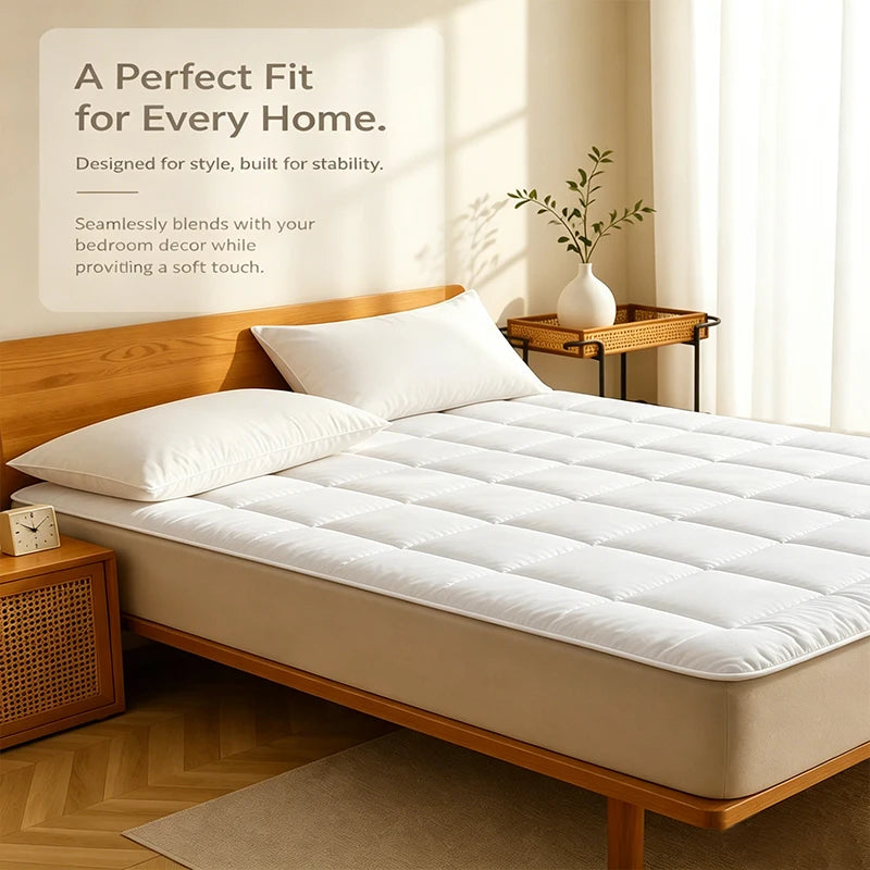 Lightweight Thin Mattress Protector Pad Breathable Polyester Bedding Cover