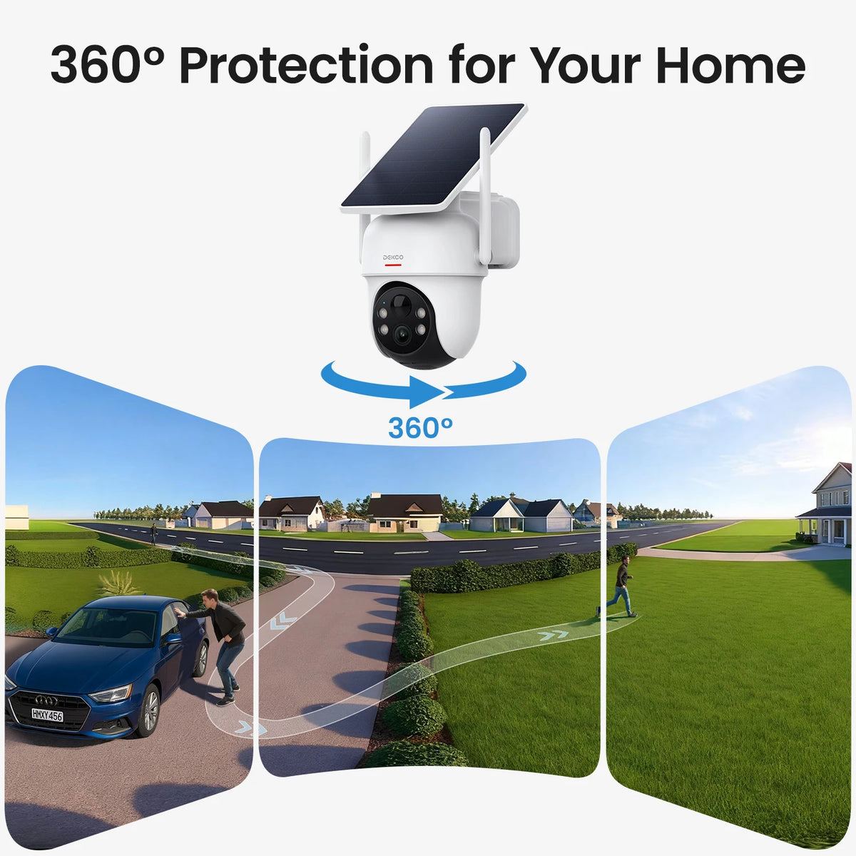 Dekco Wireless Solar Security Camera System With Alexa
