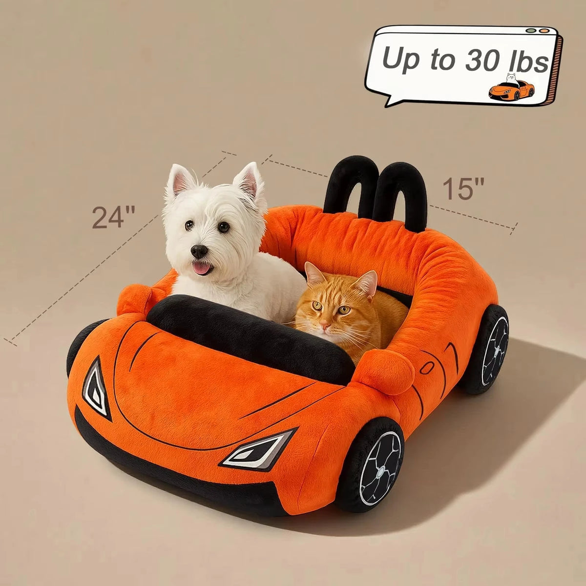CWV Cozy Coral Fleece Supercar Design Pet Bed For Cats