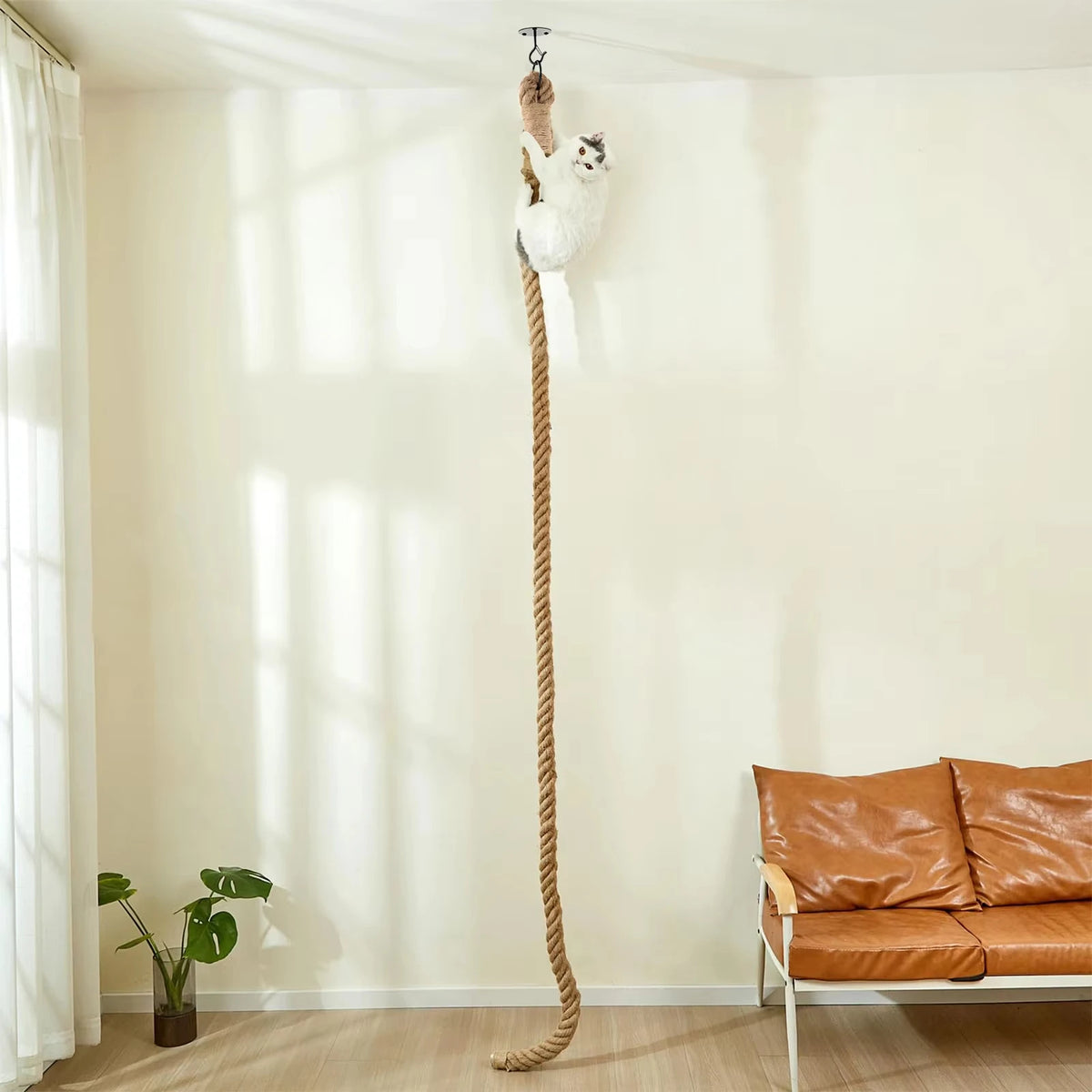 CWV Cat Sisal Wall Mounted Climbing Rope Scratching Post Toy
