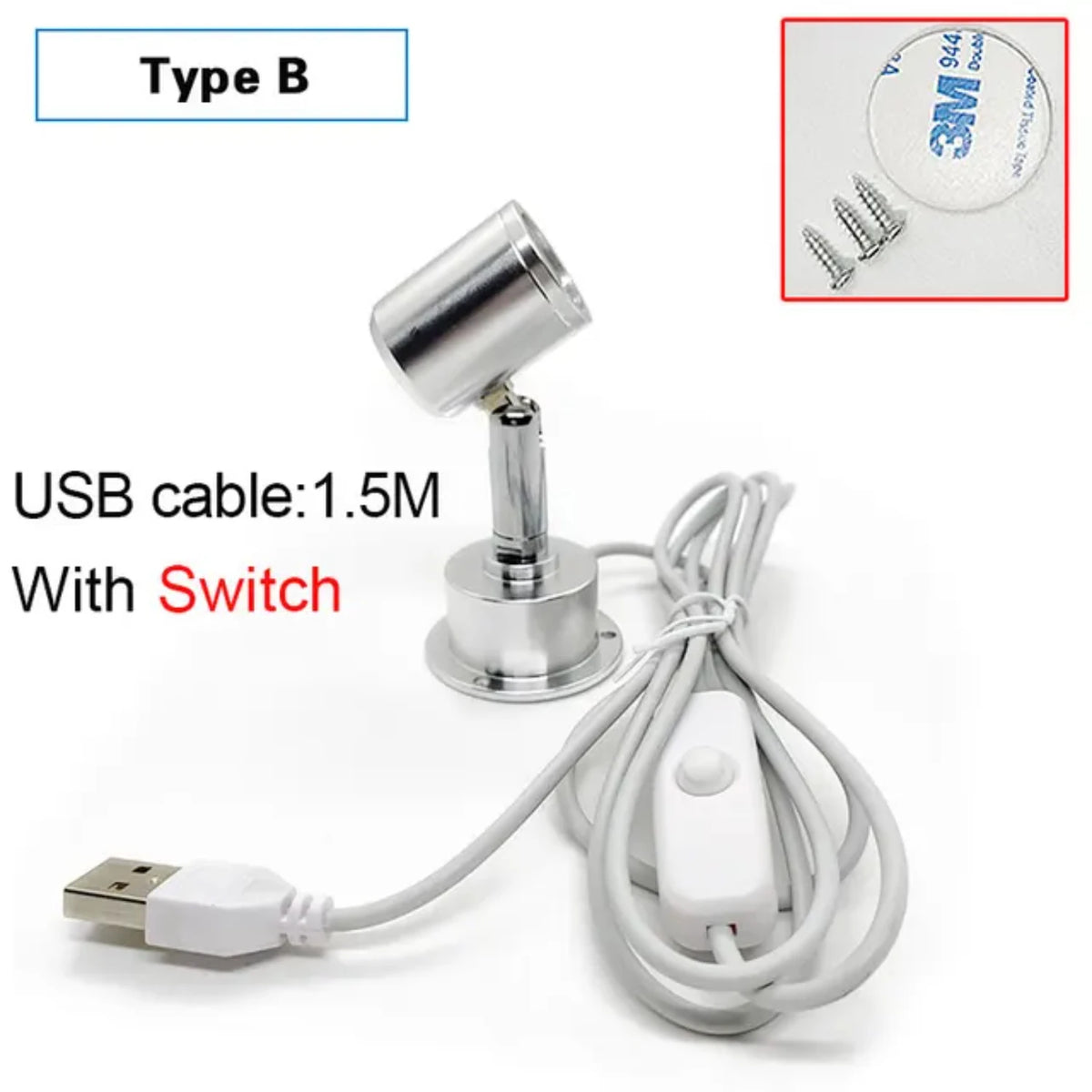 USB LED Spotlight for Jewelry Cabinet and Showcase Lighting