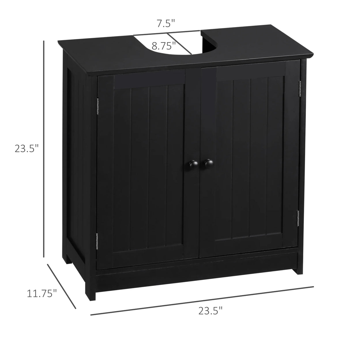 Homcom Modern Bathroom Cabinet With Storage Shelf And Doors