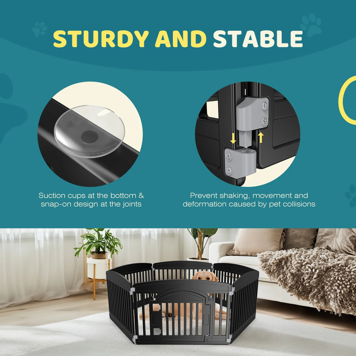 JHK Plastic Dog Playpen And Pet Fence For Medium Dogs