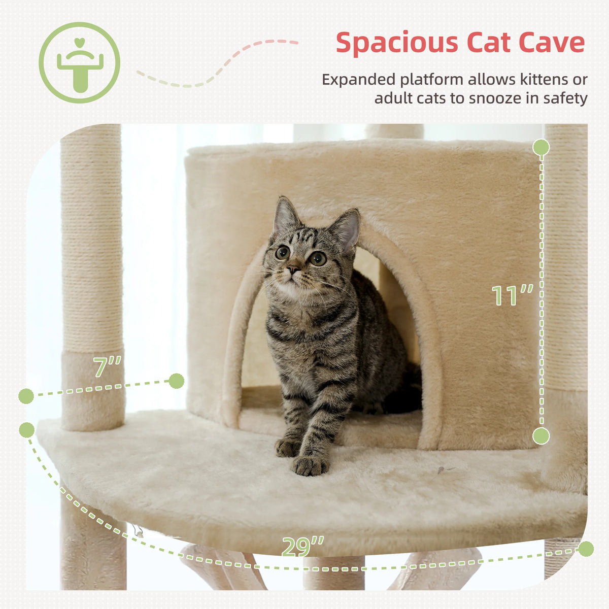 PAWZ Road Adjustable Floor To Ceiling Cat Tower With Hammock