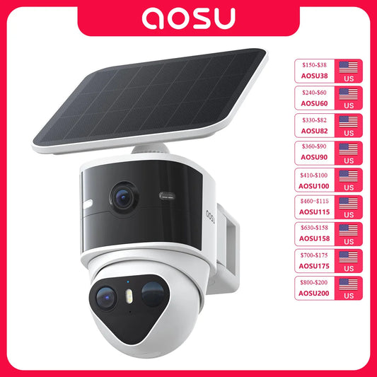 AOSU Solar Security Camera Wireless Outdoor AI Tracking