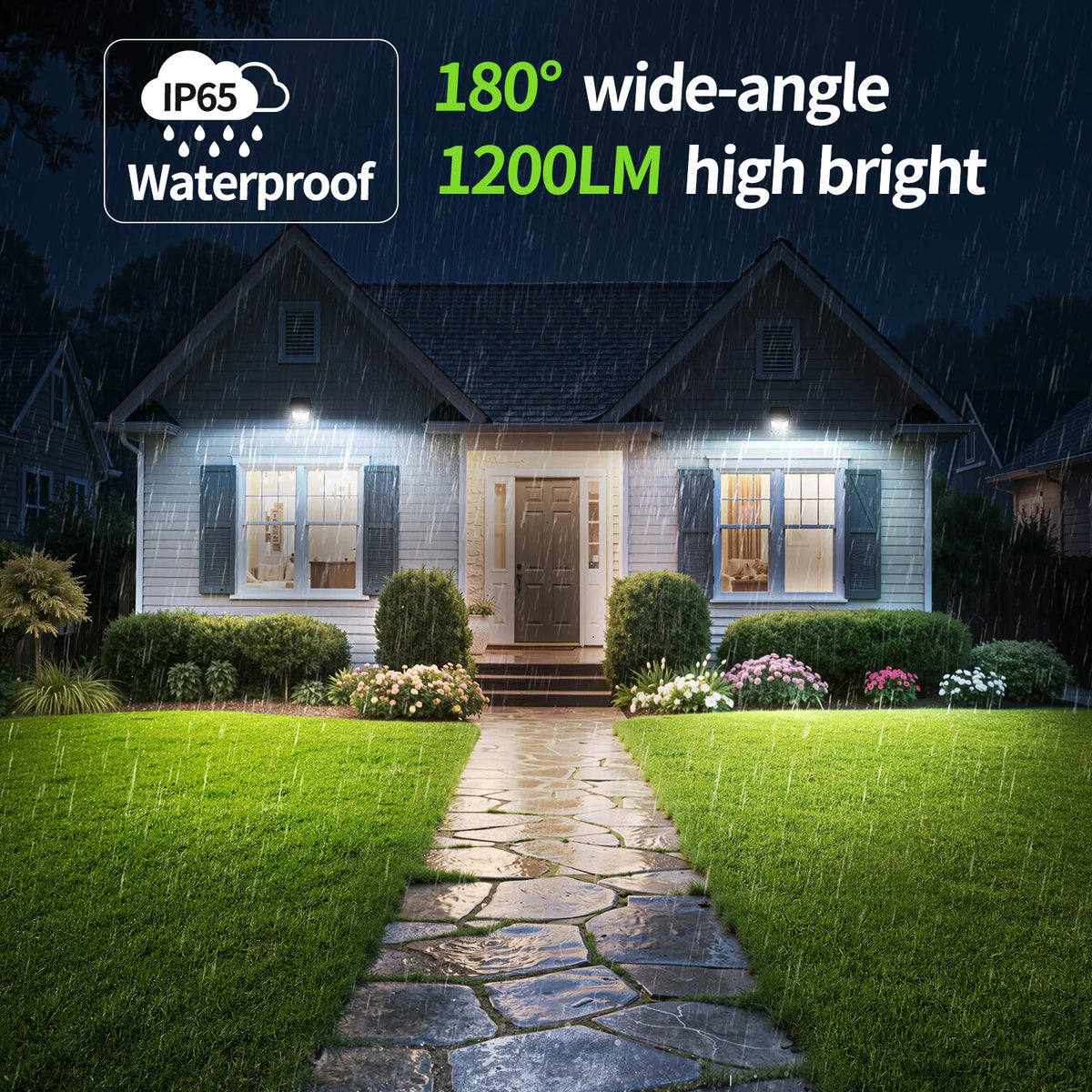 Intelamp Solar Outdoor Flood Light With Dual Motion Sensor