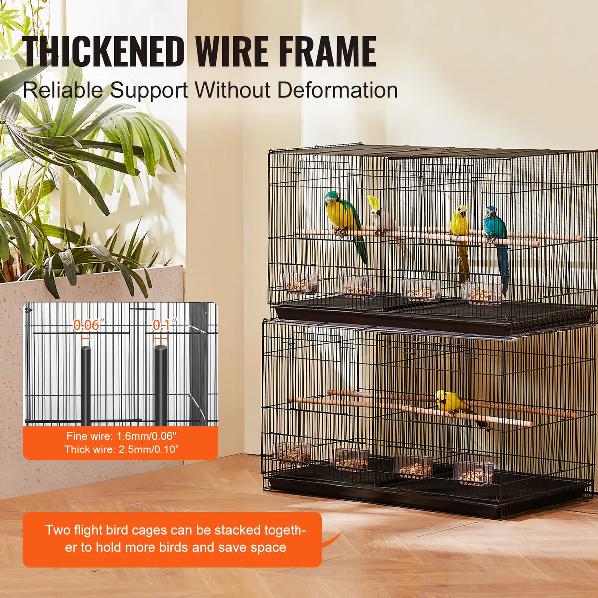 Succebuy Stackable Divided Small Bird Cage With Travel Handle