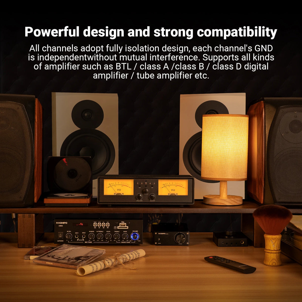 Neohipo Et30 Speaker Selector Amplifier With VU Meter Display