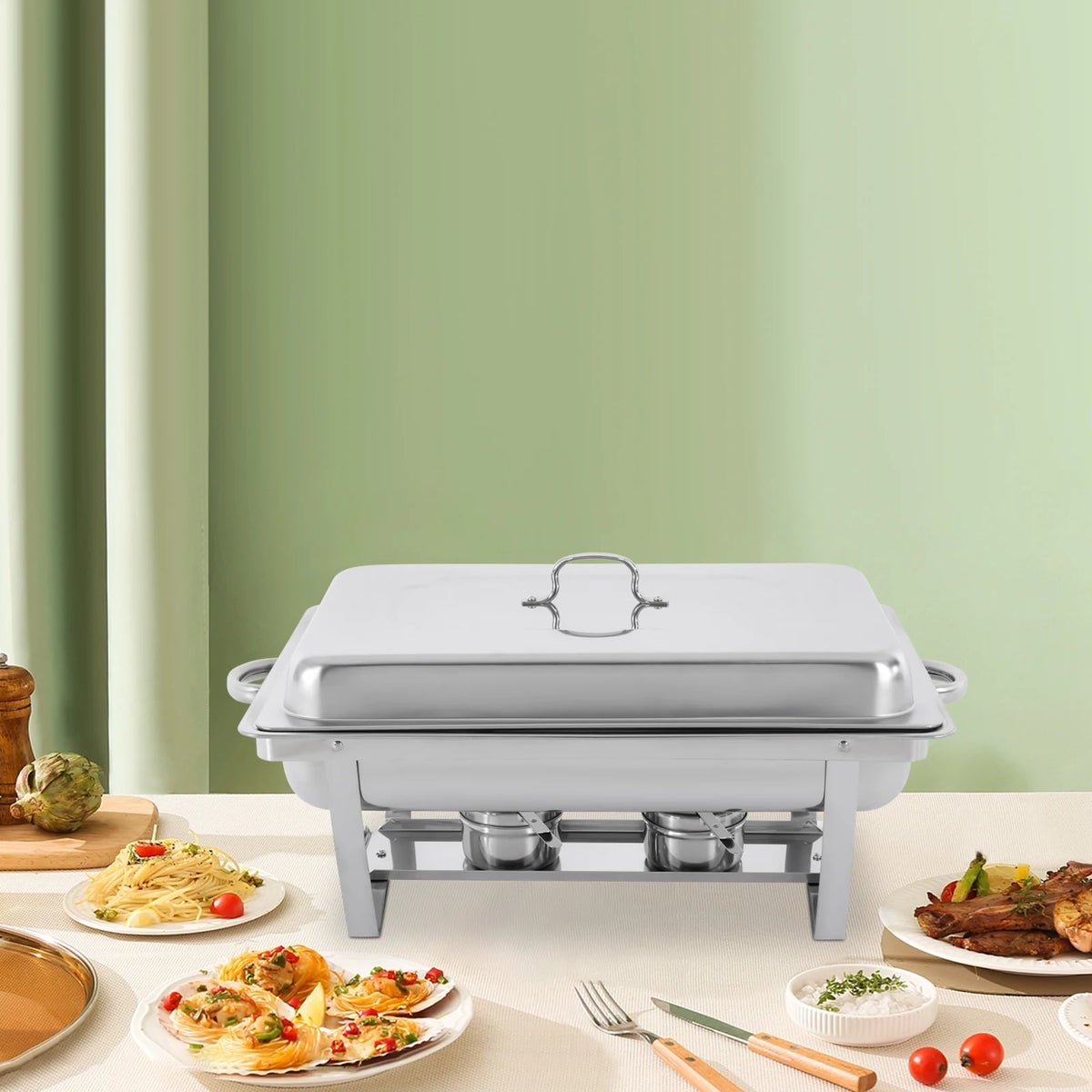 Stainless Steel Rectangular Chafing Dish Buffet Set for Catering
