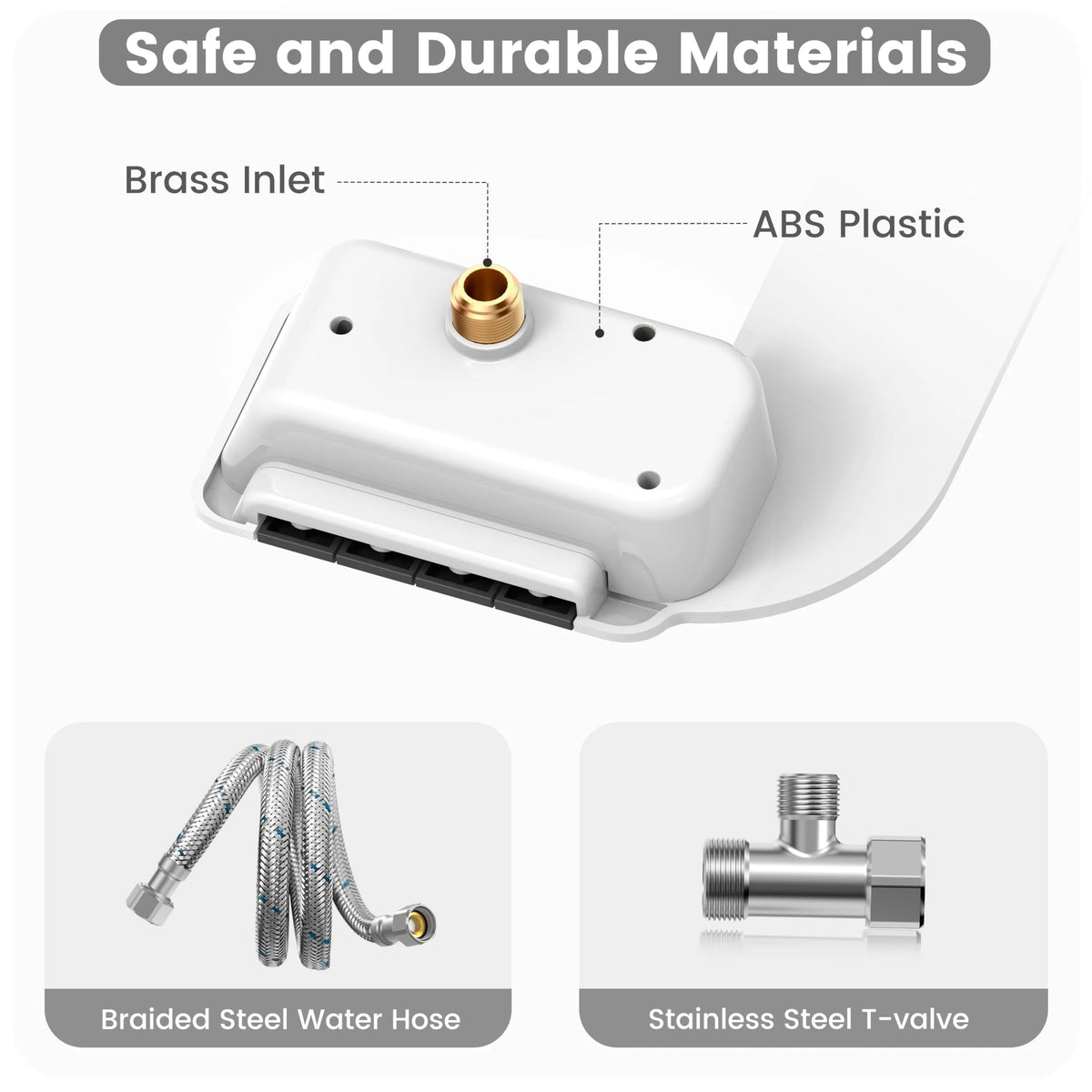 Dual Nozzle Manual Bidet Attachment With Adjustable Water Pressure Control
