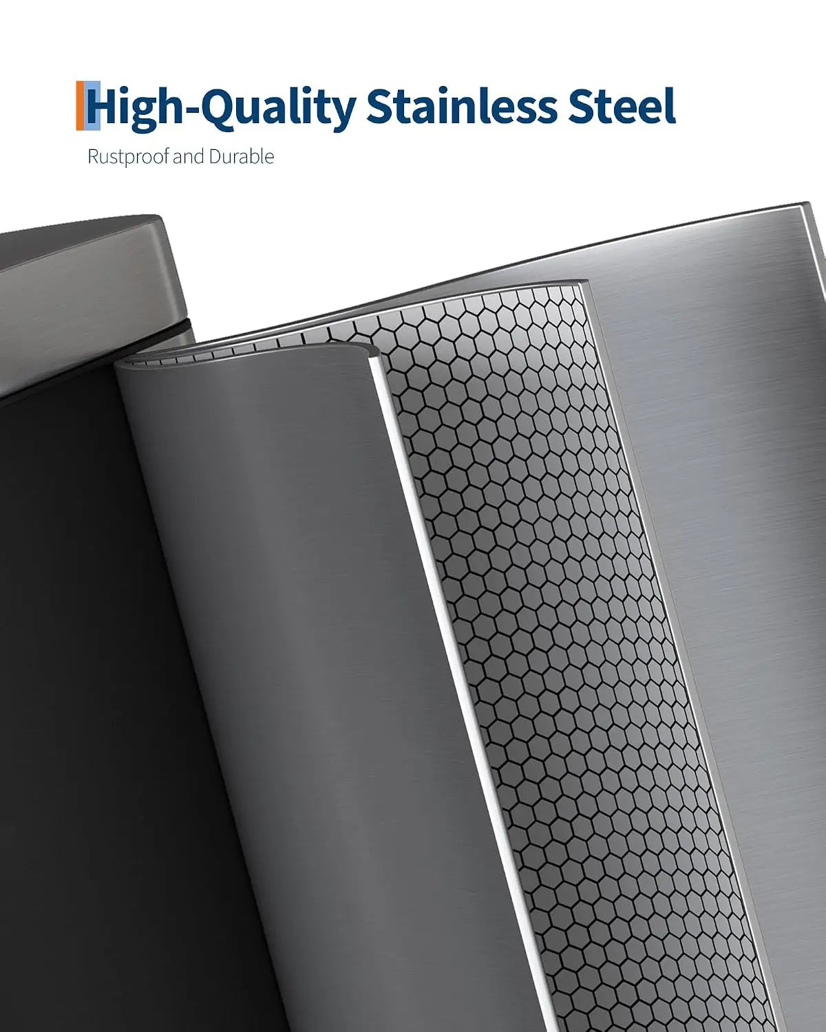 Garvee Stainless Steel Pedal Trash Can With Soft Close Lid