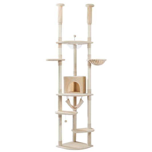 PAWZ Road Adjustable Floor To Ceiling Cat Tower With Hammock