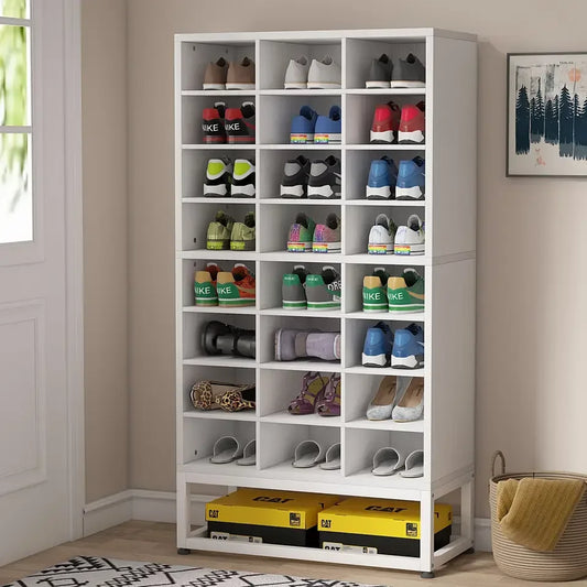 Tribesigns Wooden Shoe Cabinet Multi Tier Display Shelf Rack