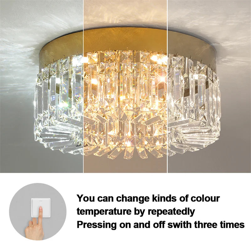 GreeLustr Crystal LED Ceiling Chandelier for Living Room and Bedroom