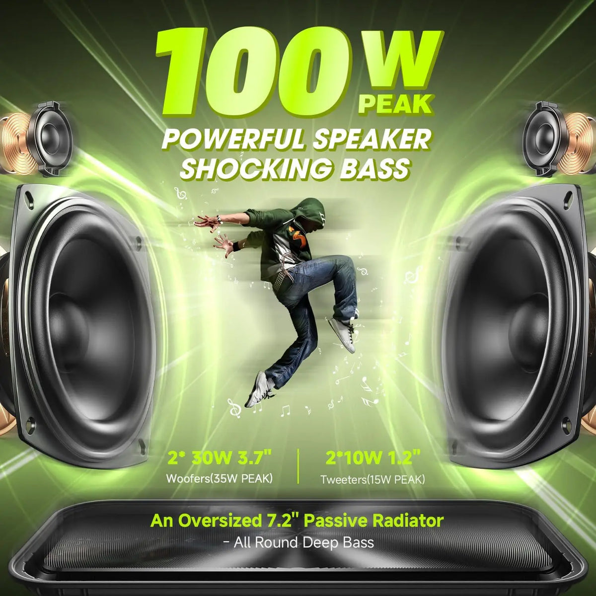 W-KING Portable Bluetooth Speaker Delivering Powerful Deep Bass