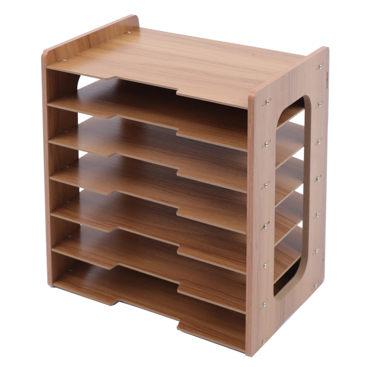 Seven Tier Wooden Office Paper Organizer Desk File Holder