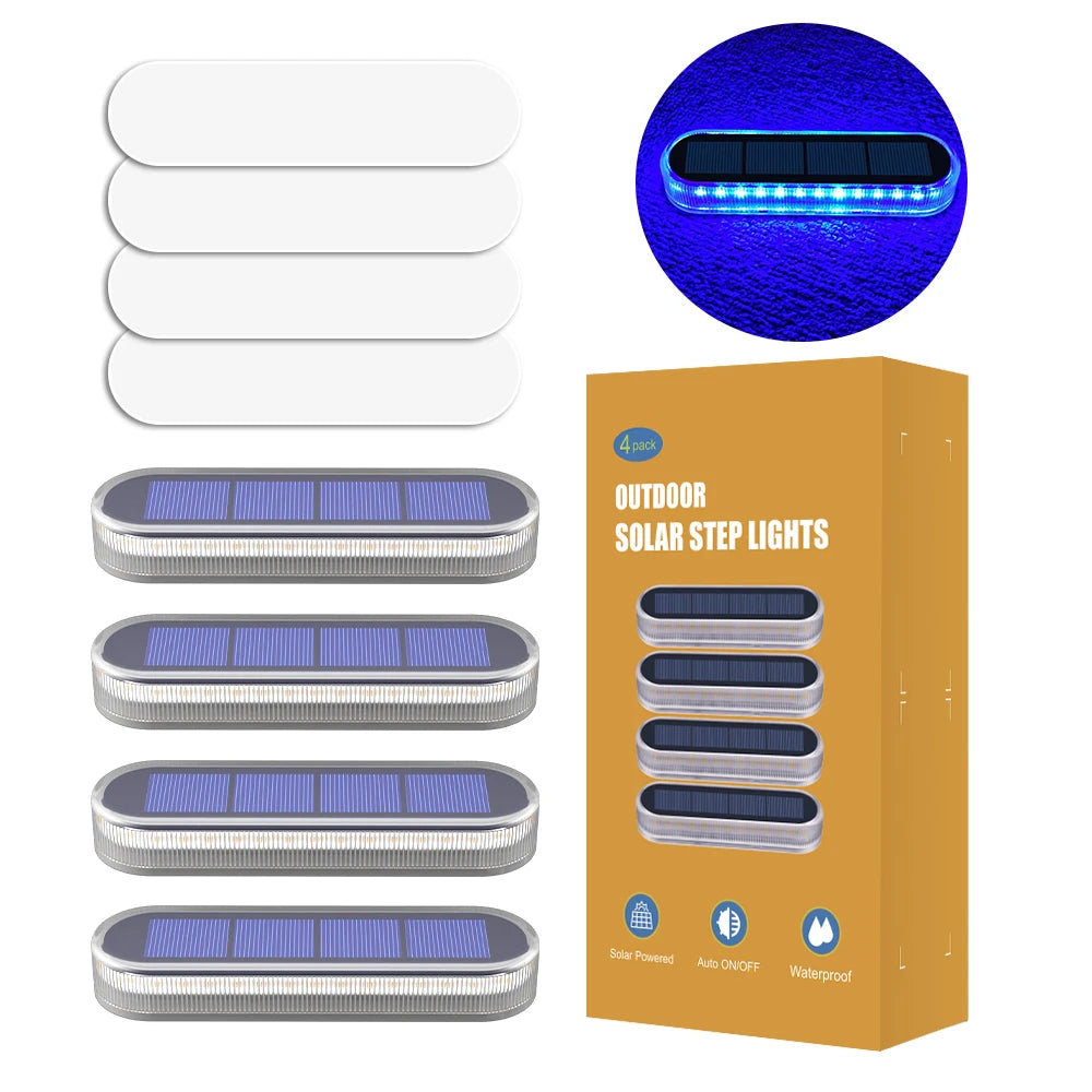 Solar LED Deck Lights Auto On Off Outdoor Waterproof Patio