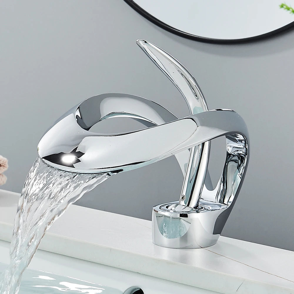Rozin Luxury Waterfall Basin Faucet Hot And Cold Mixer Tap
