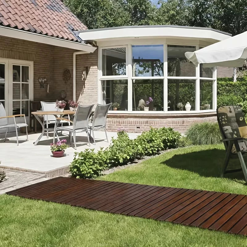 Natural Wood Roll Up Garden Pathway Portable Outdoor Walkway