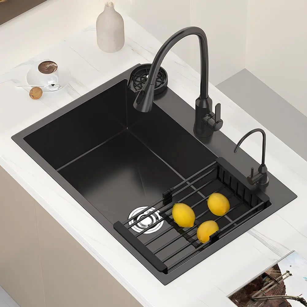 Stainless Steel Single Bowl Kitchen Sink With Pull Out Faucet